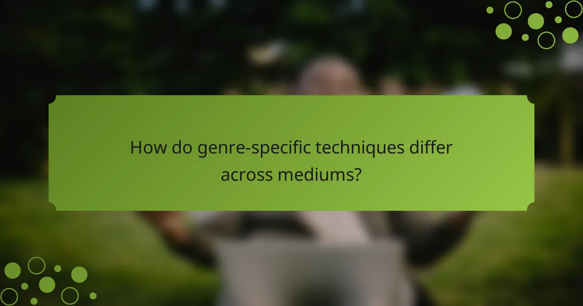 How do genre-specific techniques differ across mediums?