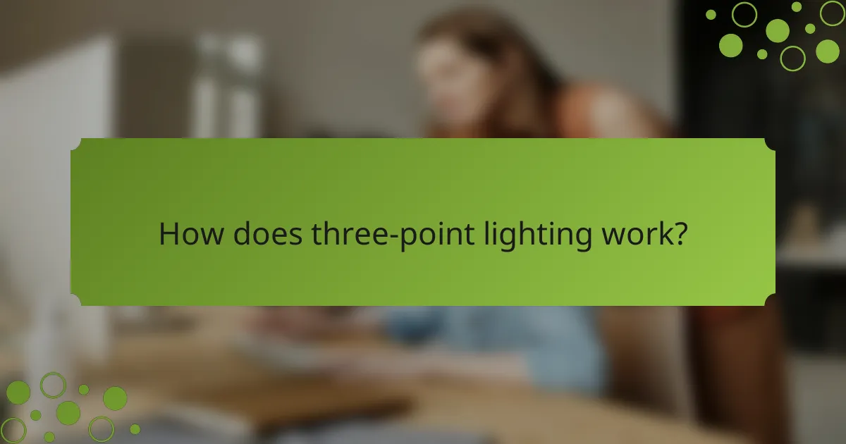 How does three-point lighting work?