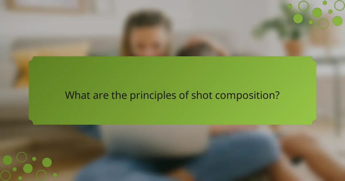 What are the principles of shot composition?
